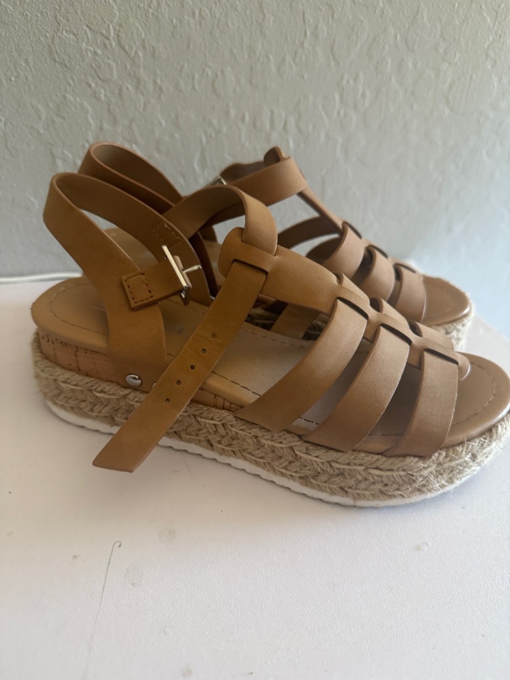 Soda Tan Braided Platform Espadrille Sandals